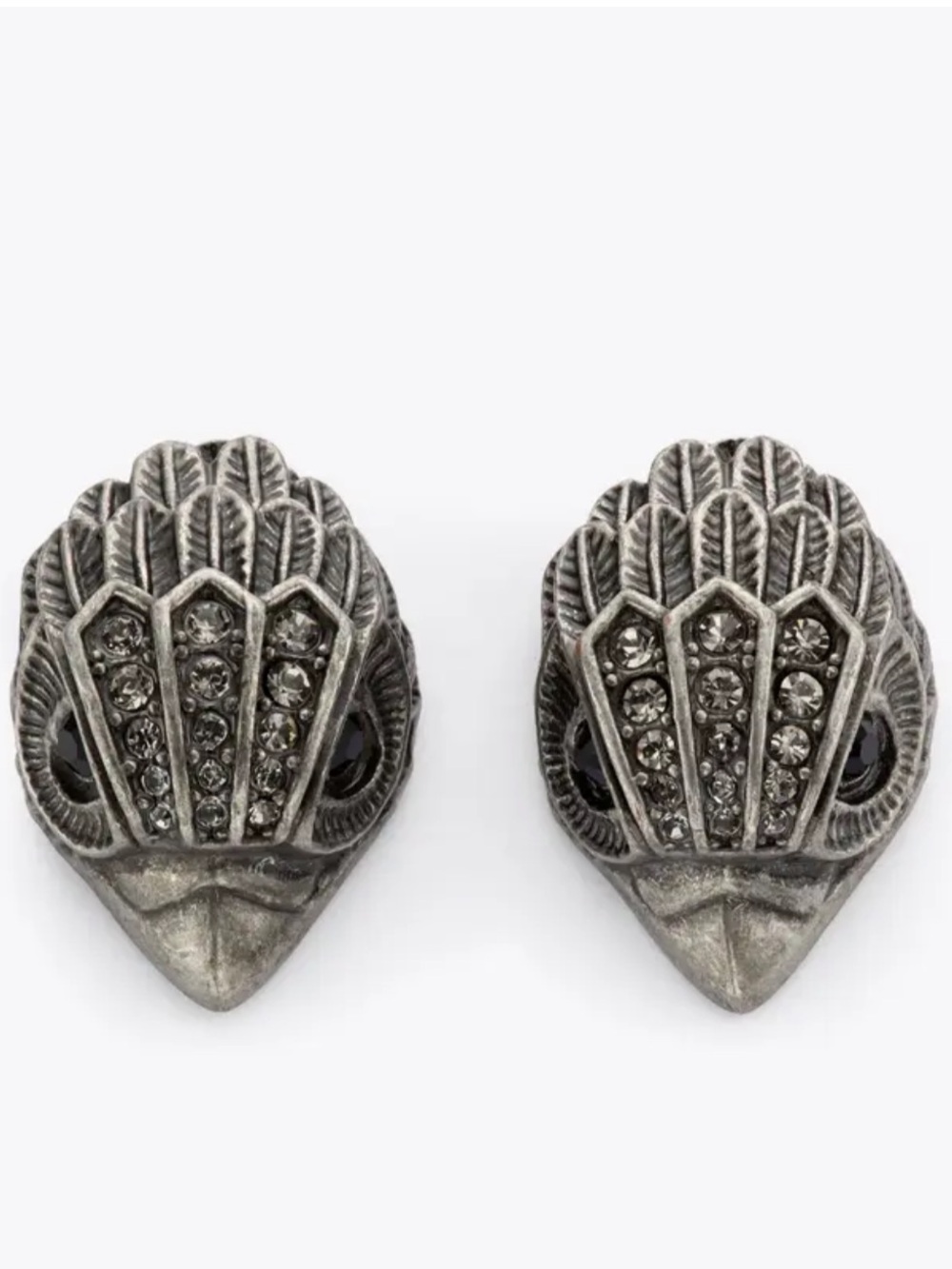 Kurt Geiger Gunmetal Pewter Eagle Stud Post Earrings $58 NWT